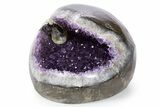 Sparkling Deep Purple Amethyst Geode with Calcite #345962-1